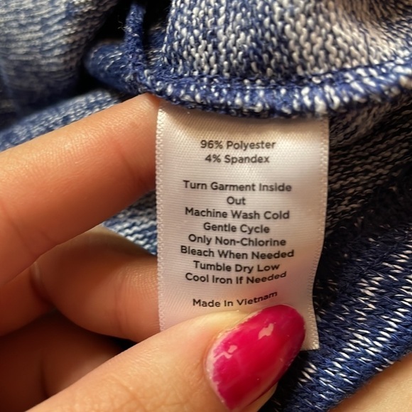 T by‎ Talbots Blue Cowl Neck Long Sleeve Sweater size Large Petite - Picture 5 of 5